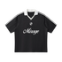 Black soccer jersey with &