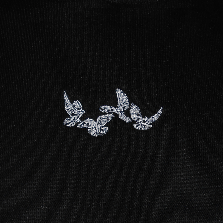 Detailed Embroidered Mirage Doves Logo on hoodie